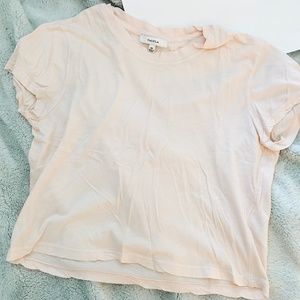 Aritzia Pale Pink Cropped T-shirt (Size XS)